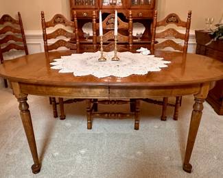 End of day 1 update:  Ethan Allen Heirloom dining table sold.  Chairs are still available.