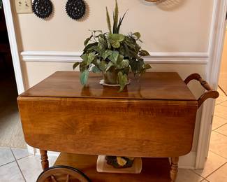 Ethan Allen drop leaf tea cart.