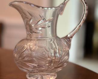 Crystal Clear Industries Rose pitcher #2704.  Made in Poland.