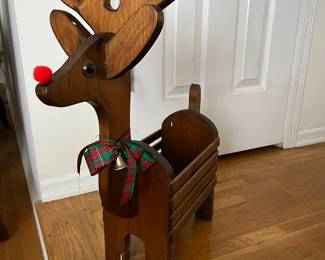 christmas decor reindeer rudolph magazine holder