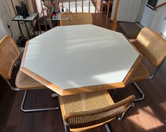Octagon shaped kitchen dining cafe table vintage