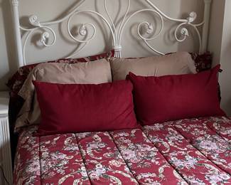 White metal double bed