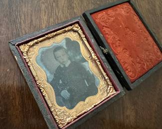 Vintage photograph on glass