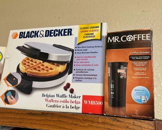 Waffle maker, coffee grinder