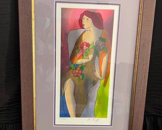 Linda LeKinffs Woman With Flowers Signed and Numbered