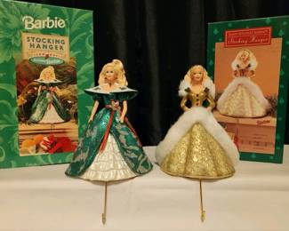 Happy Holidays Barbie Stocking Hangers