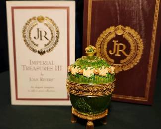 Vtge Joan Rivers Hidden Timepiece Faberge Egg