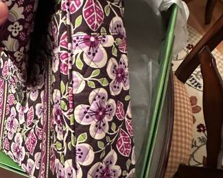 M164 - $25. Vera Bradley Plum Petals square bottom duffel new in box. 