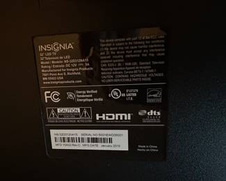 M47 - $30. 32" Insignia TV (2015)
