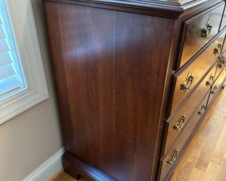 M24 - $250. Knob Creek Dresser & Mirror. Measures 5' long x 19" deep x 34" tall. With Mirror 80" tall. Has minor scratch on top. All drawers slide - overall excellent condition. 