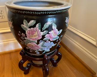 M17 - $35. Plant Stand & Planter. Measures 18.5" tall with stand - opening is 10.5". 