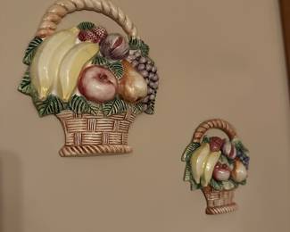 M165 - $15. 2 pc ceramic wall hanging fruit