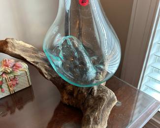M58 - $20 Hand Blown Glass on wooden stand