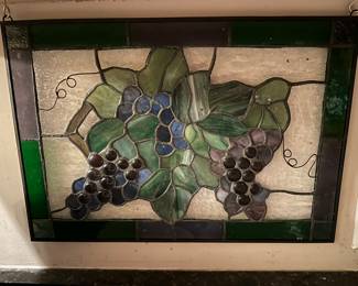 M155 - $35. Stained Glass Grapes. Measures 10" x 14"