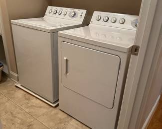 M19 - $400 PAIR. GE top load washing machine and electric dryer. Tested and they both work great!  
