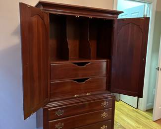 M20 - $200. Knob Creek Chest of Drawers. Measures 40" wide x 19" deep x 68" tall. Solid wood in excellent condition. 