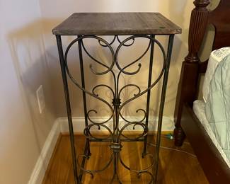M40 - $12. Metal base & wooden top. Measures 14" square x 30" tall. 