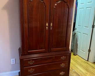 M20 - $200. Knob Creek Chest of Drawers. Measures 40" wide x 19" deep x 68" tall. Solid wood in excellent condition. 