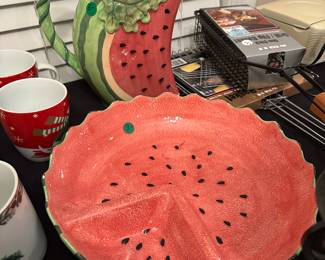 M131 - $3 each decorative watermelon platter & pitcher