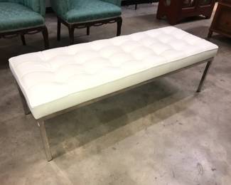 White Leather Bench Orlando