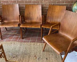 002 Four Teak Mid Century Danish Chairs