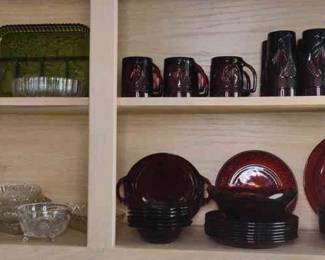 Dishes and Glassware Ruby Red Arcoroc