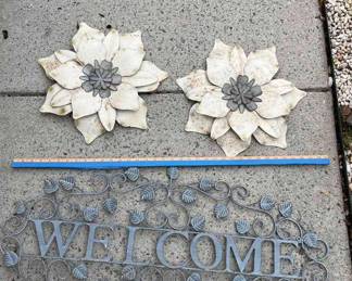 Welcome Sign and Flowers