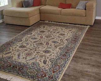 Norwalk Sofa, Wool Rug, and Lamp