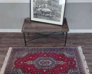 Coffee Table, Rug and Paris Print