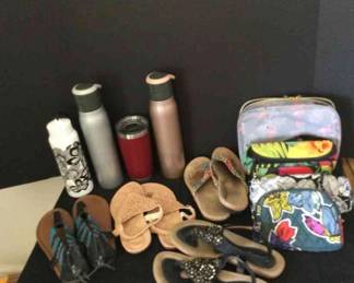 Womens Sandals,Makeup Bags Travel Cups