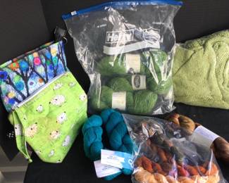 Started Wool Sweater, Less Traveled, Merino Yarns And 2 Homemade Bags