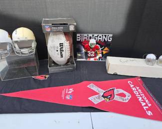 NFL Full Size Football, Plastic Helmets And More