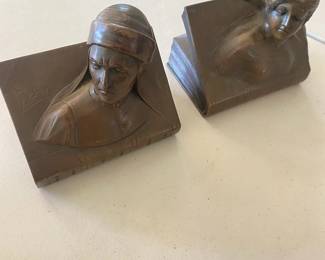 Dante And Beatrice Bronze Bookends 
