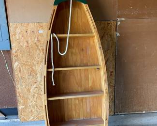 Canoe bookshelf or toy shelf front view