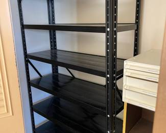 Heavy adjustable shelf black storage rack 