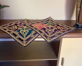 Colorful Indian inspired throw pillow covers. Gold really pops on these shams.