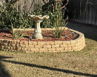 Cement bird bath. 
