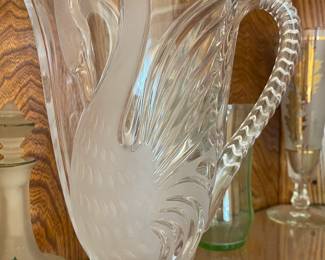 Elegant swan inspired pitcher with etched swan design