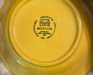 Lotus Metlox sunny yellow serving bowl