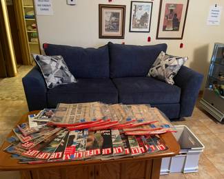 Brand new Rooms-To-Go Navy couch that was too big for the new apartment.