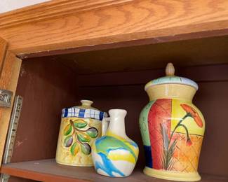 Fun, splashy colored pottery in bright colors