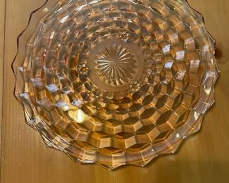 Large amber cake plate 