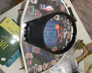 Indoor basketball hoop never used w/ ball and net