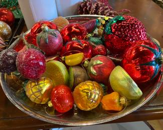 Fruits and vegetables glass ornaments