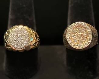 Gold and diamond rings