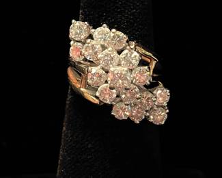  14k ring with 17 diamonds, 2.75 carat total weight.