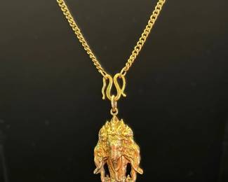 Thailand 14K necklace and pendant 