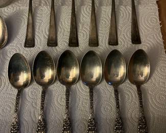 Sterling silver spoons.