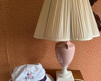 Table lamp with ceramic base.