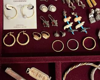 Selection of fine jewelry, including some gold and sterling silver.